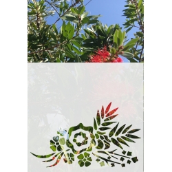 ROS38 50x47 naklejka na okno wzory roślinne - kwiaty i liście